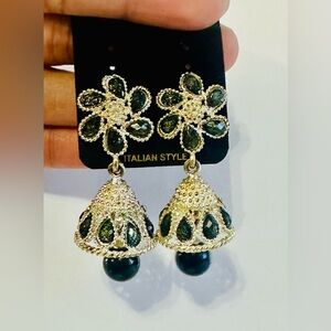 Silver and Black Dangle Earrings